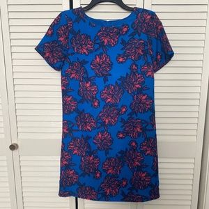 J. Crew Gallery Shift Dress Floral Pink Blue